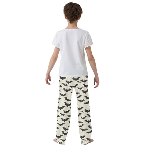 Boys' Pants Halloween Black Bats Long Bottoms Jogger Pants Elastic Waist Trousers with Pockets S-XL3