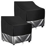 Harborway 2-Pack Waterproof Patio Chair Covers - Heavy Duty Outdoor Chair Cover Set for Lounge & Deep Seats, All-Weather Patio Chair Covers Waterproof for Home & Commercial Use (Fits 32-38' Chairs)