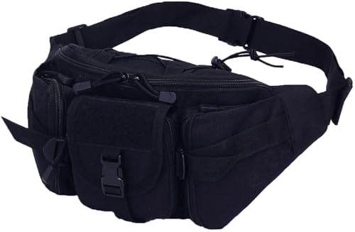 BALAMLB Bolsa De Riñonera Mochila De Bandolera 2 Vías De Llevar Estilo Militar Táctical Bolsa De Múltiple Función Impermeable para Aire Libre Correr Senderismo Ciclismo Camping,Riñonera Duradera E