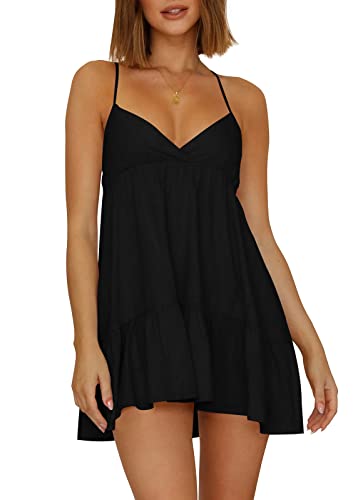 knee length dresses for ladies Fashion Summer White Print Halter Cross Tie-Up Mini Dress – EDITE MODE