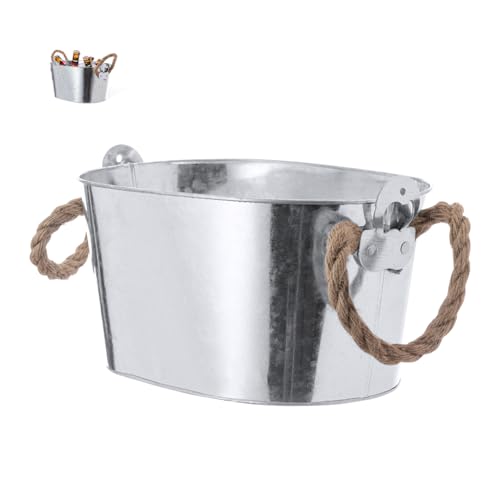 Miniatura 9 de Calledelregalo Cubo De Hielo Metálico Con Abridor De Cervezas, Con Asas, Enfriador De Botellas Para Exteriores - Cubitera Para Cerveza - 6l De Capacidad - Para Fiestas O Eventos