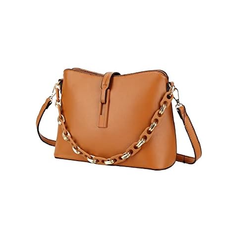 Women's Long & Son By Eye Medium Shoulder and Cross Body Hand Bag S-039 (Tan Brown) Cover