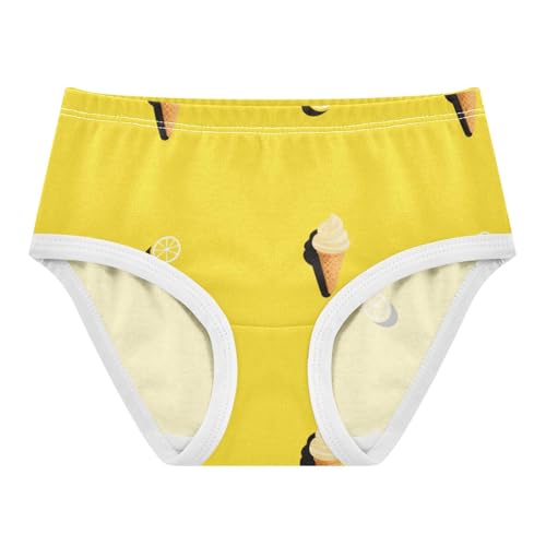 Girls' Underwear Dessert Ice Cream Lemon Yellow Toddle Brief Panties 2303025