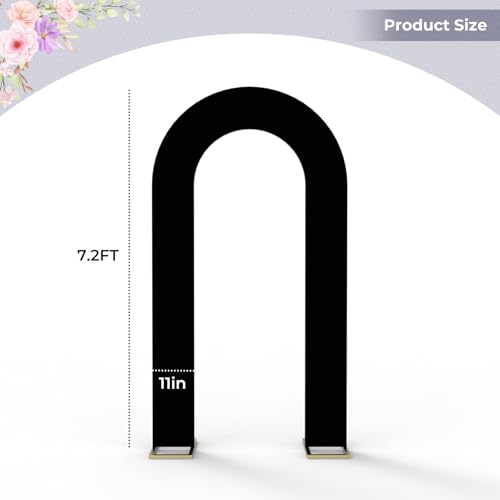 Babenest 7.2FT Spandex Open Arch Backdrop Cover for Party Wedding, Black - image 2