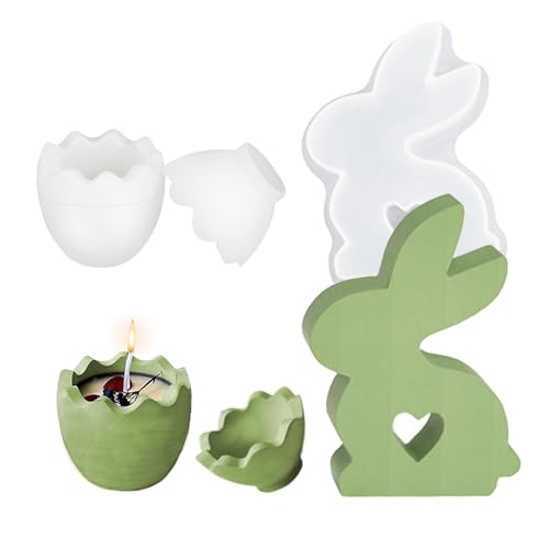 Silikonformen Gießformen Ostern Silikonform, Gießformen Silikon Ostern Hase Ostereier, 3D Osterhase Ostereier für Dekorative Lagerung