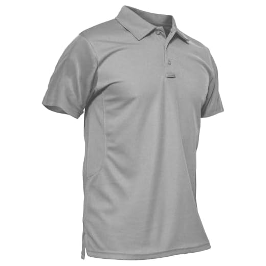 KEFITEVD Mens Quick Dry Polo Shirts Golf T Shirts Lightweight Summer Short Sleeve Tops, Light grey, 3XL