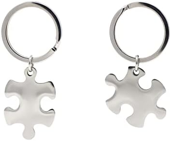 Amazon ジグソーパズル キーホルダー 名入れ工房 きざみ屋 キーリング 316l ペアキーリング 2個セット サージカルステンレス 刻印無料 刻印可能 カップル 家族 夫婦 姉妹 兄弟 ペアアクセサリー 刻印 ネームキーホルダー キーホルダー 通販