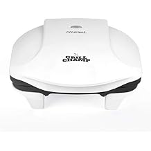 Courant 2-Serving Classic Plate Electric Indoor Grill and Panini Press, Contact Grill Champ, White