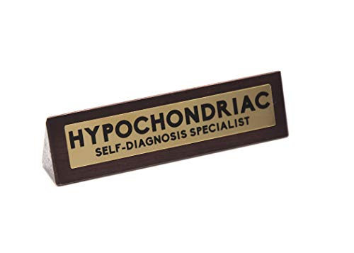 Boxer Gifts ‘Hypochondriac - Self Diagnosis Specialist’ Novelty Wooden Desk Warning Sign | Funny Office Humor Gift For Colleague Or Boss | 4.5cm x 17.5cm