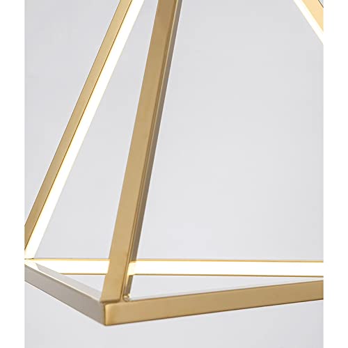 Lámpara colgante triangular LED dorada moderna de techo para mesita de noche de dormitorio 7
