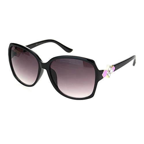 Womens Square Art Deco Rhinestone Jewel Butterfly Plastic Sunglasses