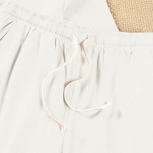 Men's Cotton Linen Plus Size Summer Tracksuits Sets 2 Piece Comfy Fitted Short Sleeve Henley Shirts and Shorts Beach3