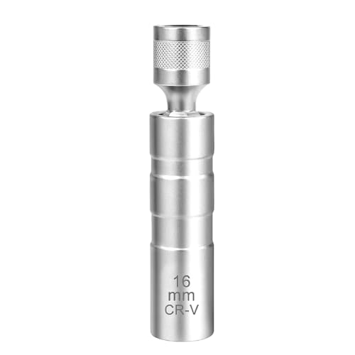FiLwW 16mm Magnetic Spark Plug Socket, 360-degree Universal Joint 3/8-Inch Drive 12 Point Magnetic Swivel Socket Removal Tool Compatible with Motorcycle,Car,SUV