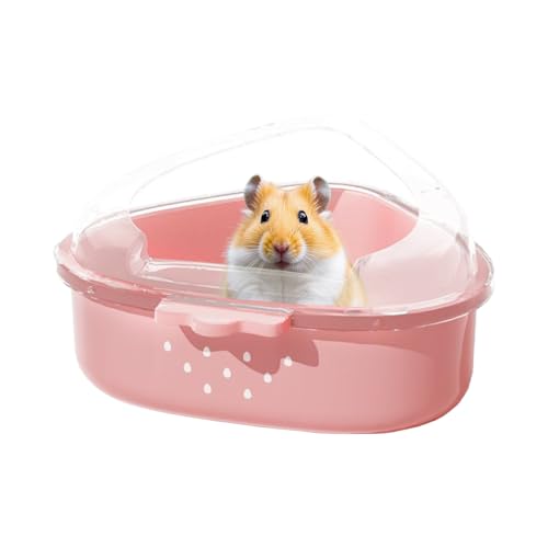 Bandeja de genérica para hámster – Bandeja higiénica Transparente Grande para Animales con Techo, Aseo para Mascotas para Aseo, Limpieza, escondite, Juego de exploración Lemming Gerbille