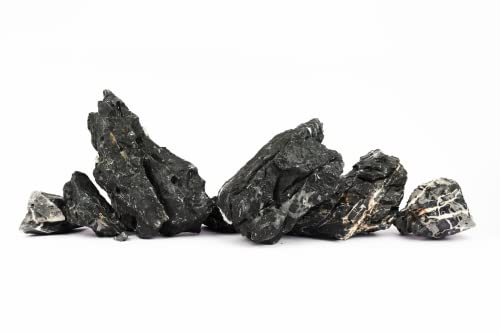 Image of LANDEN Dark SEIRYU Stones Natural Rocks (3~11 inches,11pcs) x2 40Lx 2 Cases Total 80L 37lbs for Aquarium, Paludarium, Terrariums, Landscaping Rocks, Decorative Aquarium Rocks