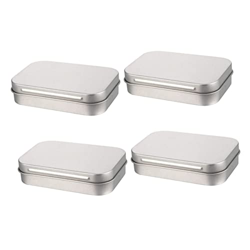 TOKIDNY 4個ポータブルブリキ箱 蓋付き収納ケース フラッシュドライブ キーホルダーやリップ用 小物入れ 丈夫な製