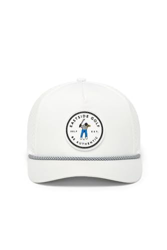 Eastside Golf 6 Panel Pro Performance Rope Hat Breathable Polyester Spandex Cap with Perforated Panels and Logo Patch