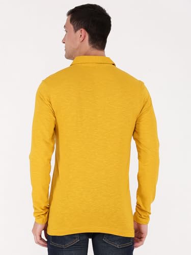 Image of Macroman M-Series Comfort Full Sleeve Slub Polo T-Shirt for Men, 100% Cotton, Pack of 1