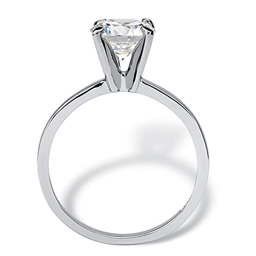 Palm Beach Jewelry Sterling Silver Round Cubic Zirconia Solitaire Engagement Ring2