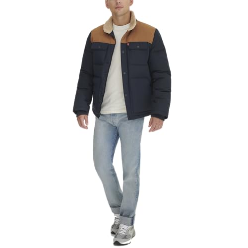 Image of Levi's Men's Woodsman Sherpa Collar Puffer Jacket (Regular and Big & Tall Sizes)