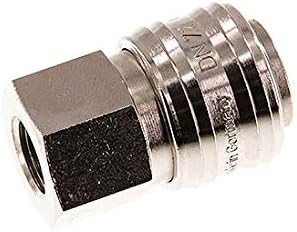 Nickel-plated Brass DN 7.2 (Euro) Air Coupling Socket G 1/4 inch Female Double Shut-Off
