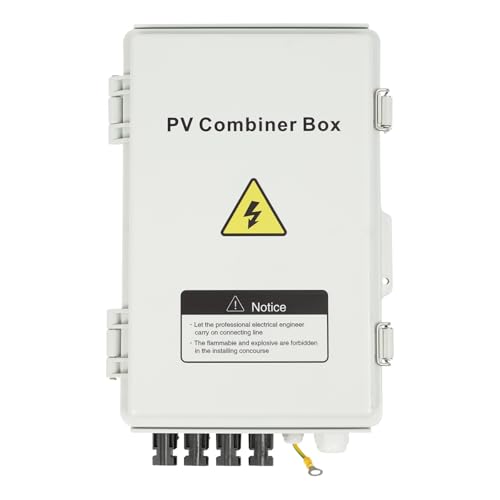 PV Combiner Box, 6 Strings Wall Mount Solar Combiner Box IP65 Waterproof Combiner Boxes with 15A...