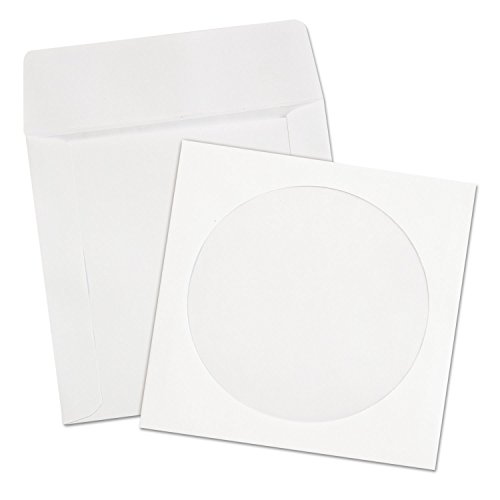 Quality Park Paper CD/DVD Sleeve, Ungummed, White, 4.825 x 5, 250 per Box, (62905) - image 2