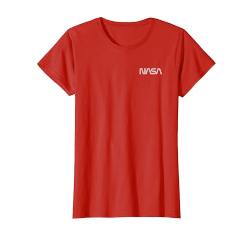 Image of NASA Left Chest Simple Logo T-Shirt, Women, Red, XX-Large