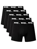 Basic Treasure Lot de 5 Boxers pour Homme, en Coton de qualité supérieure, Style rétro, sans étiquette Qui Gratte, Noir, 5 Paires, L
