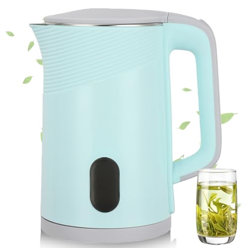 Wasserkocher 2.3L, 1500W Elektrische Teekessel Schnellaufheizender Reisewasserkocher Elektrischer Wasserkocher Tragbarer Camping Kettle Edelstahl WasserkocherTeekanne für Tee Kaffee (Blau)