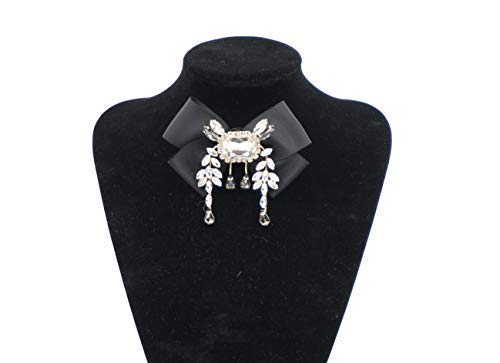 Rhinestone Bow Brooches Pins For Women Men Bow Tie Pretie Brooch Pin Shirt Bowtie Jabot Collar For Men's Shirt Party (Bv14) #TOP4