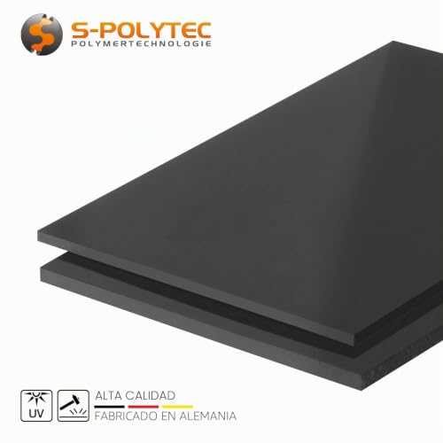 Placa de plástico ABS negro 10mm plancha rígida de 20 x 30 cm para paneles de protección pack de 2 4