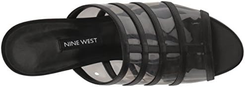 NINE WEST Women's Jesty Synthetic Wedge Sandal, Dark Grey, 10 | Image 4