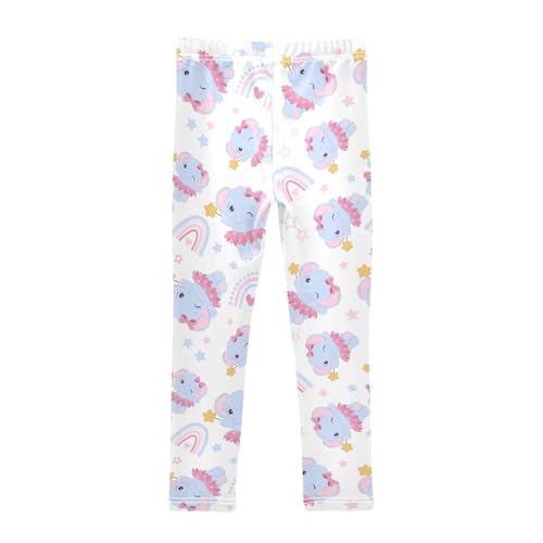 ZZKKO Girls Leggings Cute Baby Elephants Toddler Girls Clothes Leggings for Girls Toddler Girls Leggings 3-4T2
