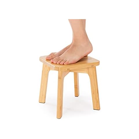 PELYN Bamboo Wooden Step Stool Small Step Stools for Adults and Kids, Holds Up to 300lbs, Great for Kitchen Bathroom Bedroom Cover