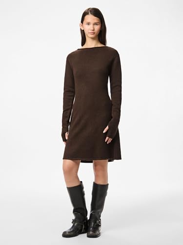 Robe en tricot à col montant robe pull mini manches longues - 5