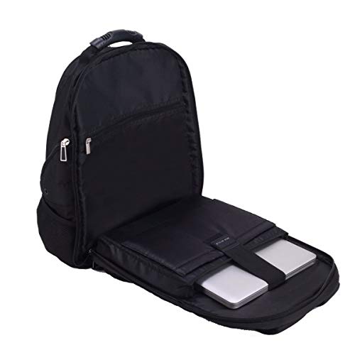 Eco Style 17" Unisex Black Modern Rectangular Daypack Backpack3