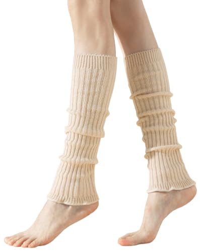 Image of Yawlsow Leg Warmers for Women Girls Y2k Knit Ruffle Leg Warmer Winter 80s with Sequins, Japanese Kawaii Harajuku Accessories