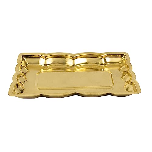 Spillbox Traditional Handcrafted Puja Plate|Pooja Thali|Thambulam|Home décor|Brass Plate|Decorative|Serving and Gifting Tray Small- Rectangular