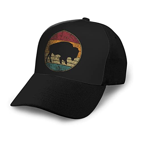 Vintage Distressed Buffalo Retro Bison Animal Lover Gifts Black Baseball Dad Hat Men Running Golf Cap Hat Trucker Hats