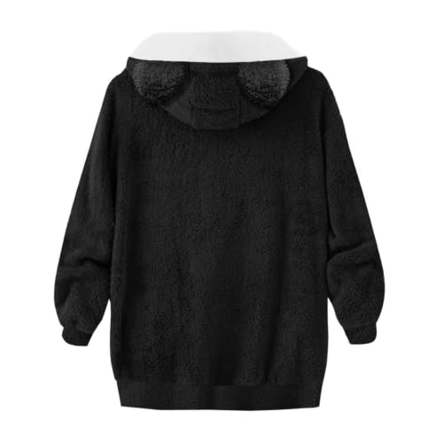 FPMLUXLL Womens Fleece Jacket Oversized Zip Up Hooded Casual Winter Coat - image 7