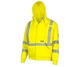 Oberon FR Arc Rated Hi Vis Zip Hoodie - Flame Resistant Reflective Cotton Fleece - 14 Cal - Snap Off Hood - Yellow, Black