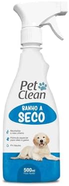 Banho a Seco para Cachorros e Gatos Pet Clean 500ml Limpeza Práti...