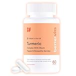 Bettervits Turmeric and Black Pepper Capsules with Boswellia Serrata - 10,000mg Curcumin Supplement | Turmeric Tablets Complex for Joint Support with High Absorption Formula and Vitamin C - 60 Tablets