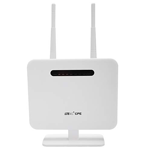 Eboxer 4G LTE CPE WiFi Router Inalámbrico 300 Mbps WiFi Repetidor Soporte de Tarjeta SIM 1 * WAN 3 * Puerto LAN Repetidor WiFi(Blanco)