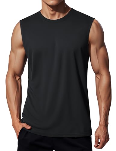 MAGCOMSEN Men's UPF 50+ Tank Tops Quick Dry Workout Gym Sleeveless Muscle Shirts Summer Beach Swim Shirt