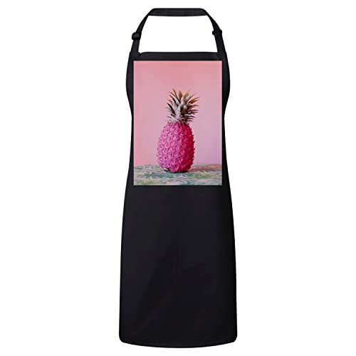 Tablier cuisine premium ananas rose motif fruit exotique rose pour protection
