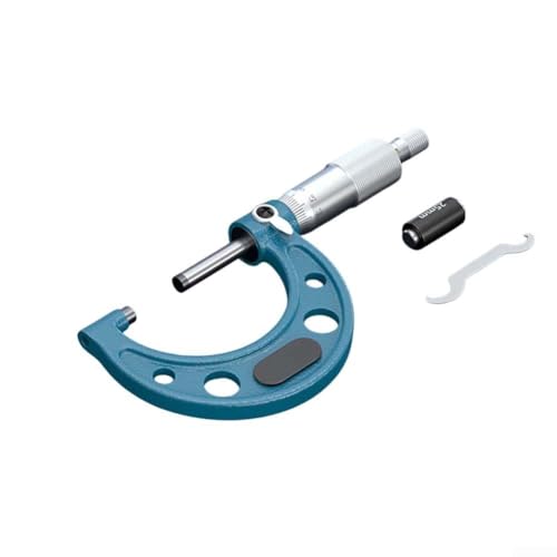 Micrometro esterno macchinista con strumento di graduazione 0 – 25 mm, 25 – 50 mm, 75 – 100 mm, in acciaio legato per precisione di misurazione (25 – 50 mm)