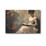 Póster De Retrato Femenino Vintage Leyendo Un Libro, Famosa Pintura Al Óleo Sobre Lienzo, Arte De Pared Antiguo Afroamericano, Fotos Retro De Niña Negra, Decoración De Pared Para Dormitorio 20x30inch