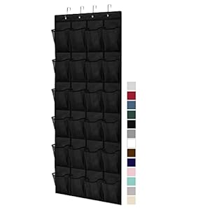 Gorilla Grip Shoe Holder Rack for Over the Door, 24 Mesh Pockets Hold up to 40 Pounds, Back of Closet Organizer, Behind…